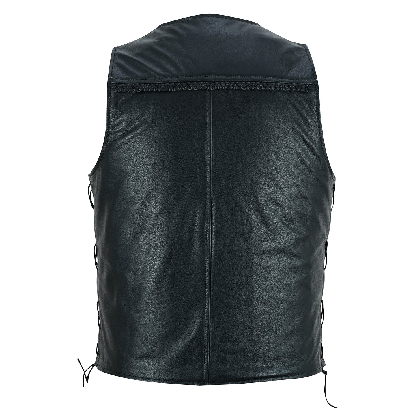 Men’s Motorcycle Motocross Premium Quality Sleeveless Leather Vest