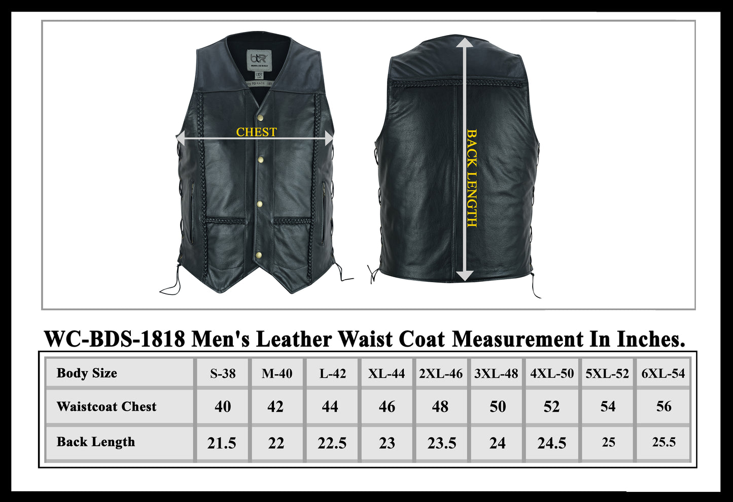 Men’s Motorcycle Motocross Premium Quality Sleeveless Leather Vest