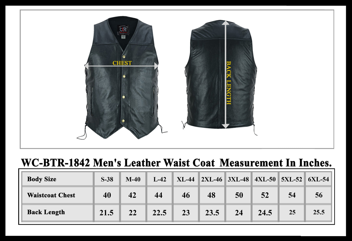 Men Motorcycle Motocross Premium Quality Sleeveless Leather Vest Biker Riders Motorbike Vests – Black