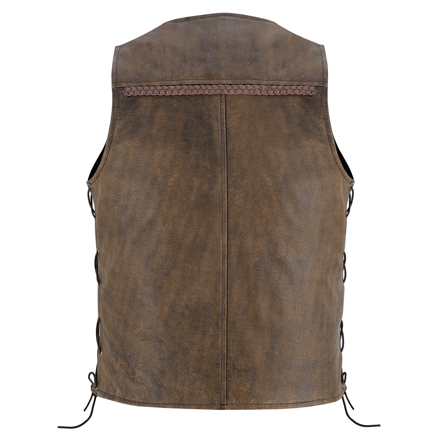 Men’s Motorcycle Motocross Premium Quality Sleeveless Leather Vest