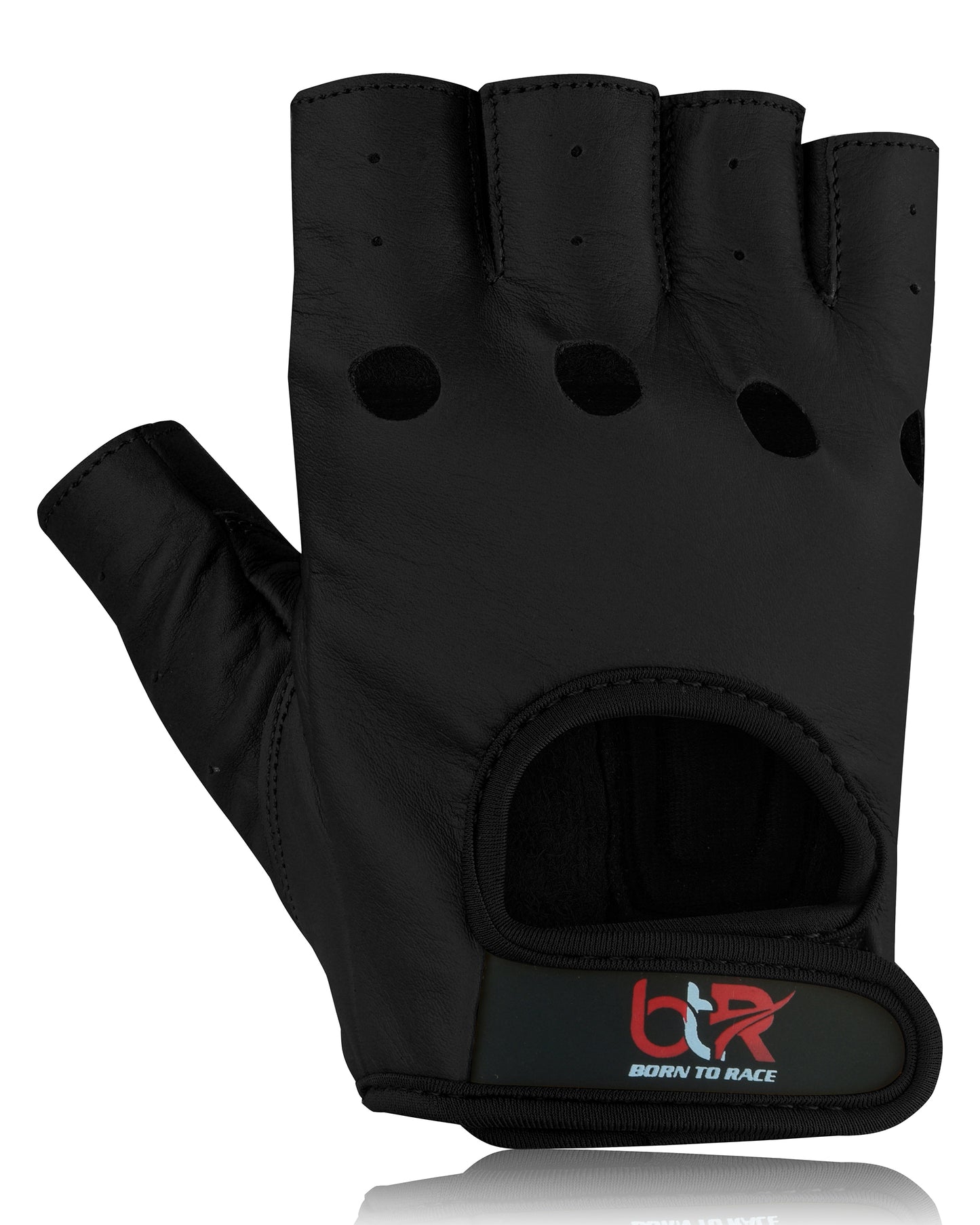 Men’s Leather Driving Half Finger Gloves