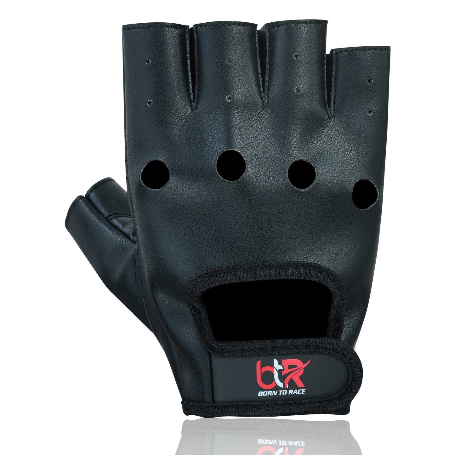 Men's Vegan PU Leather Fingerless Driving Gloves - Motorcycle, Weightlifting, Cycling, and Bus Driver Half-Finger Gloves