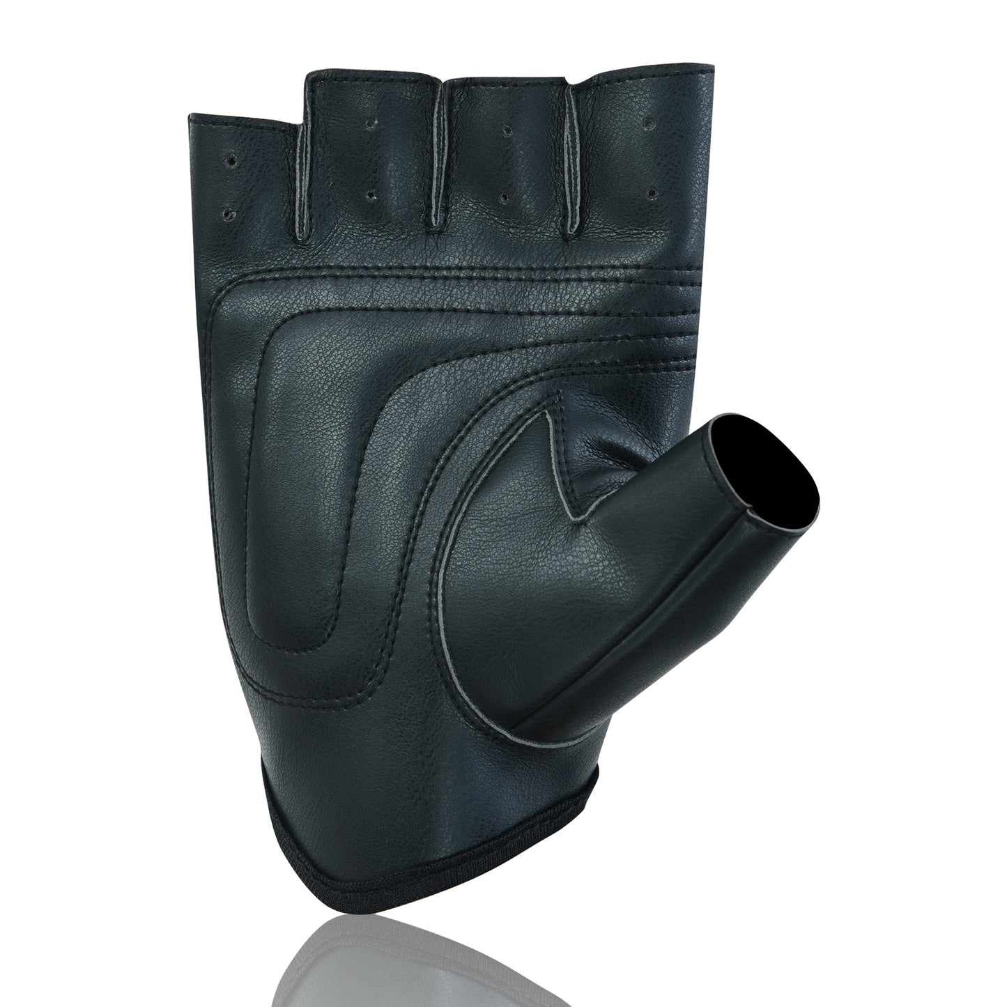 Men's Vegan PU Leather Fingerless Driving Gloves - Motorcycle, Weightlifting, Cycling, and Bus Driver Half-Finger Gloves
