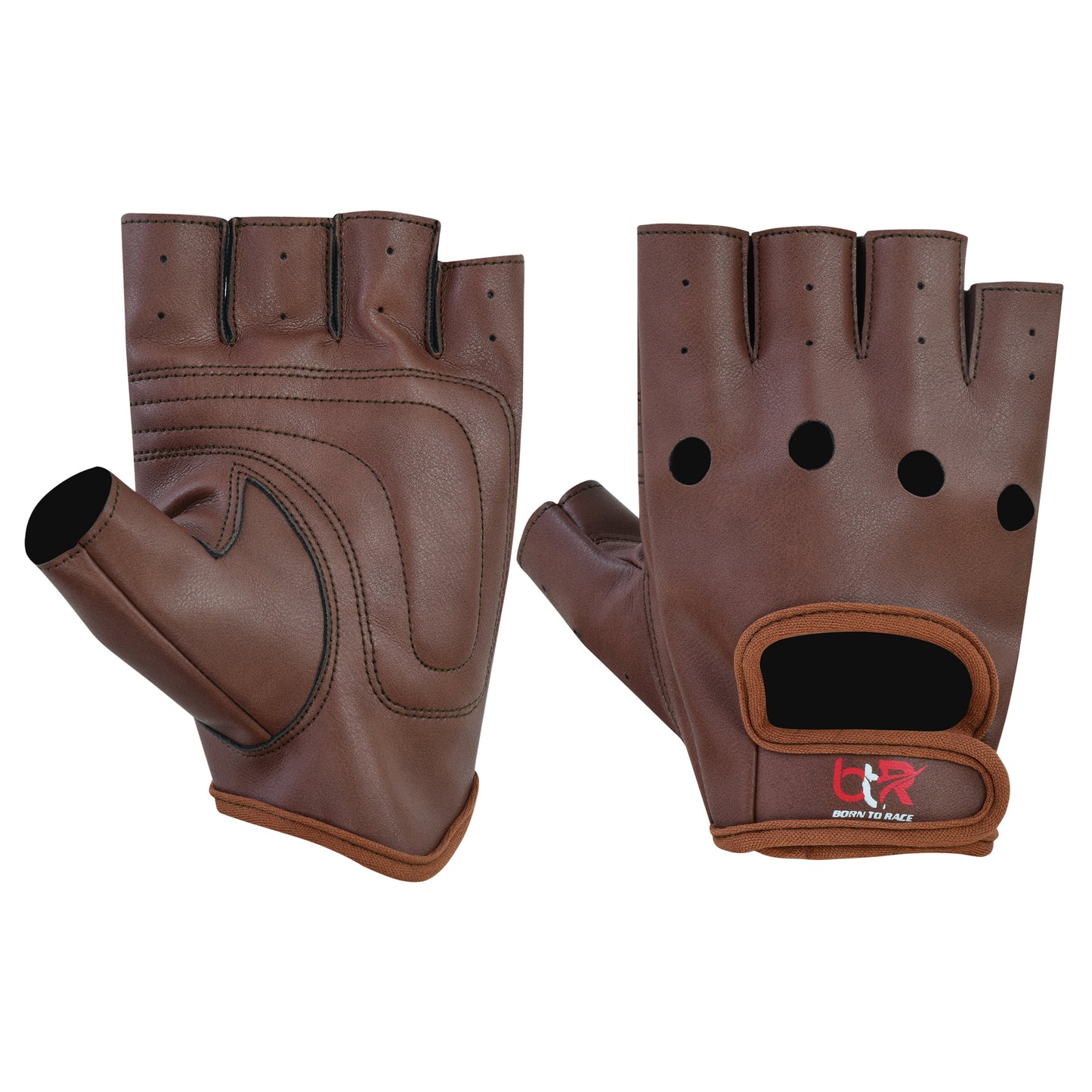Men's Vegan PU Leather Fingerless Driving Gloves - Motorcycle, Weightlifting, Cycling, and Bus Driver Half-Finger Gloves