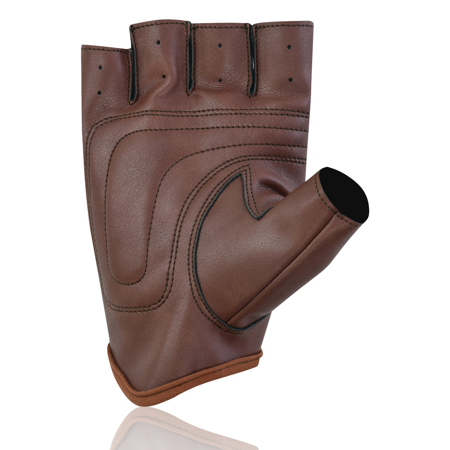 Men's Vegan PU Leather Fingerless Driving Gloves - Motorcycle, Weightlifting, Cycling, and Bus Driver Half-Finger Gloves