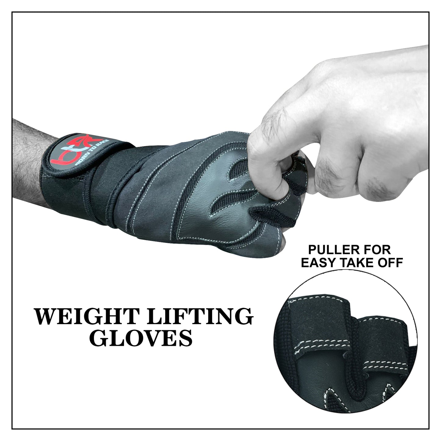 Weight Lifting Leather Padded Fingerless Long Wrist Gloves Unisex