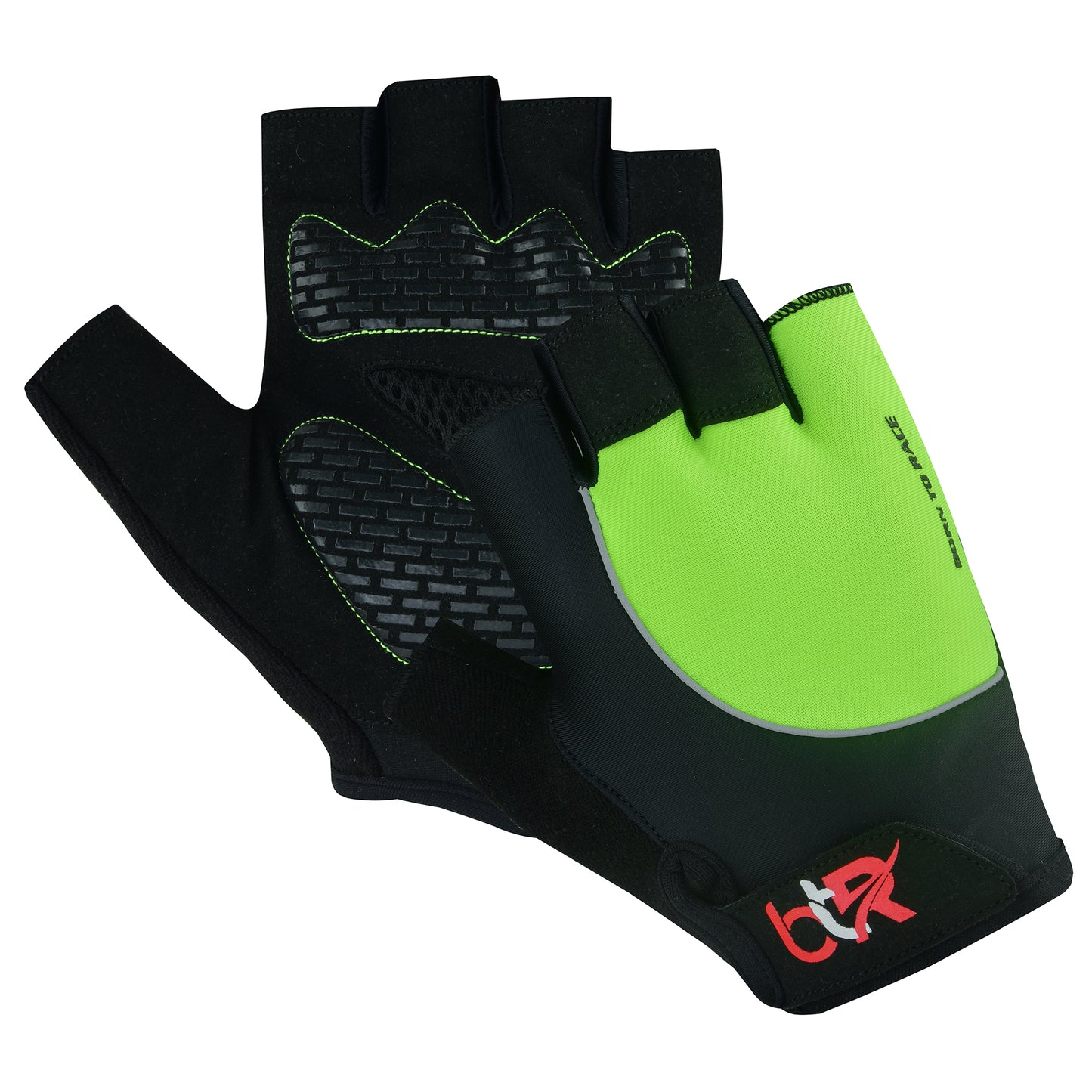 Cycling Gel Padded Silicon Printing Fingerless Gloves