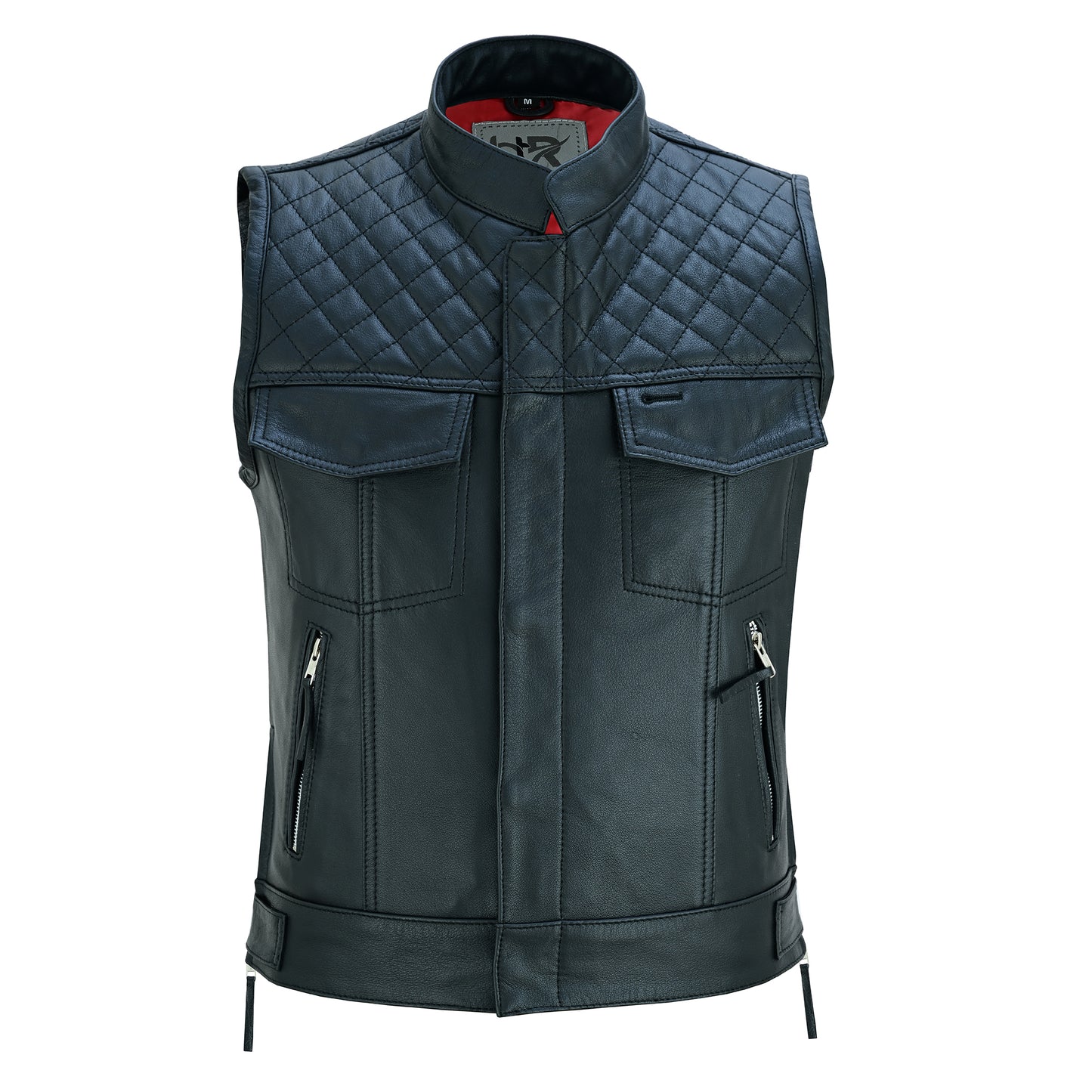 Men’s Motorcycle Premium Quality Leather Sleeveless Vest