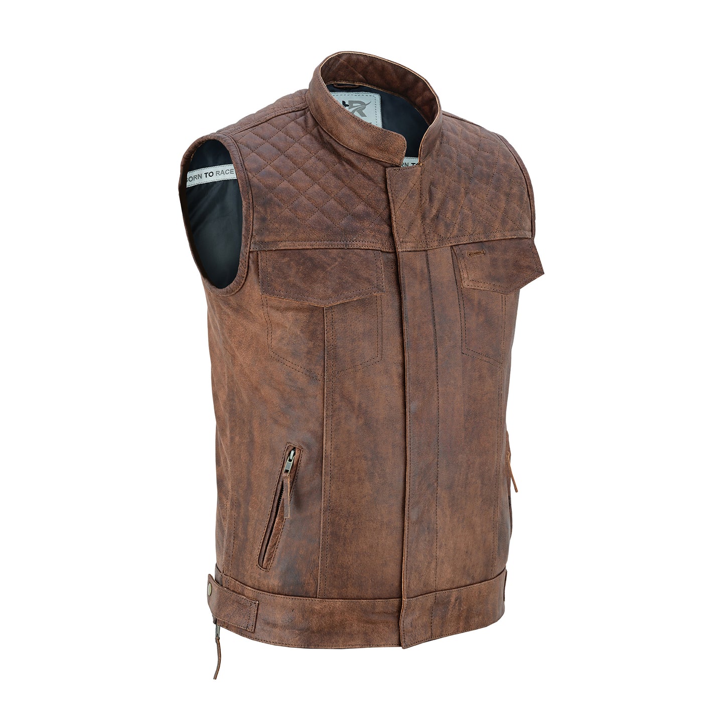 Men’s Motorcycle Premium Quality Leather Sleeveless Vest