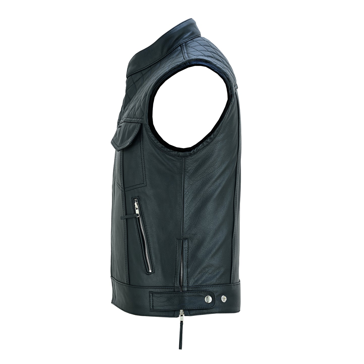 Men’s Motorcycle Premium Quality Leather Sleeveless Vest