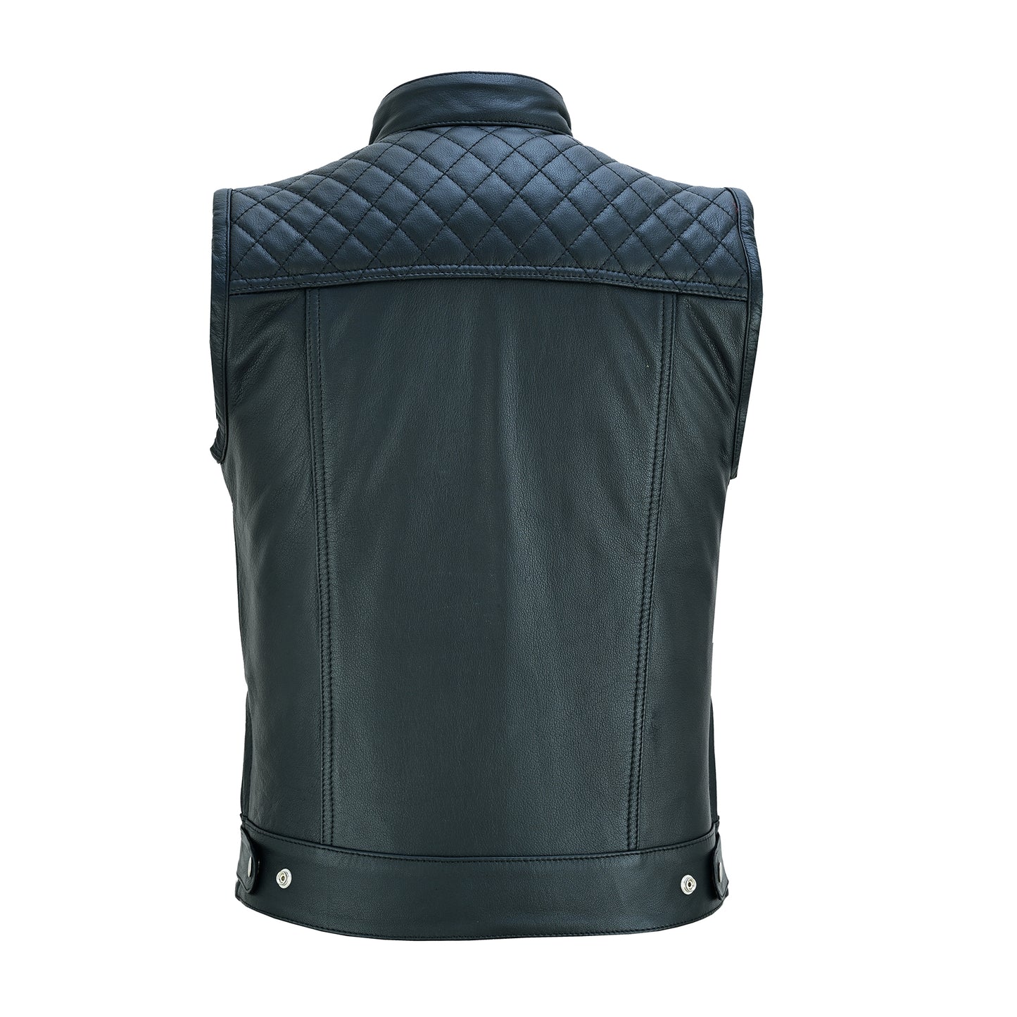 Men’s Motorcycle Premium Quality Leather Sleeveless Vest