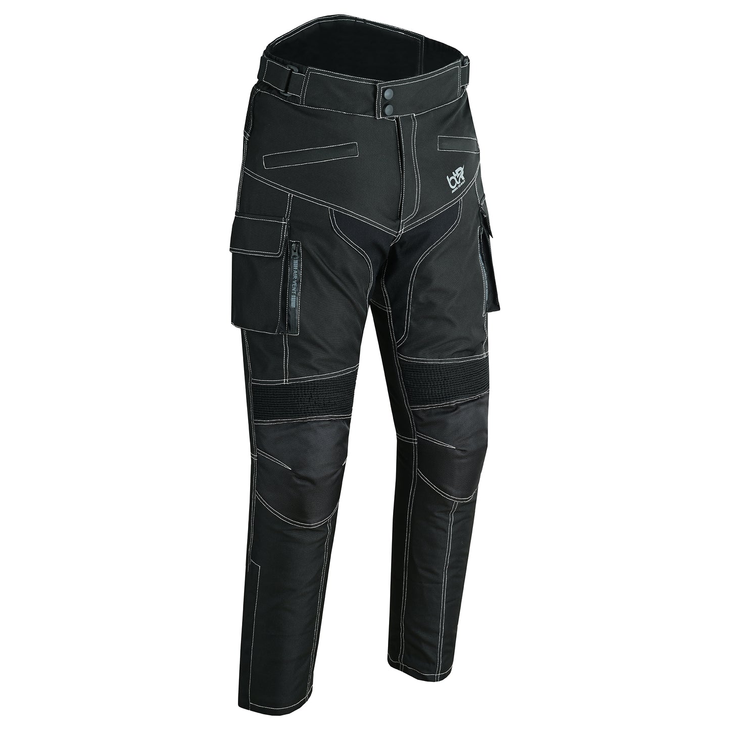 Mens Motorcycle Waterproof Textile Cordura Trouser Black