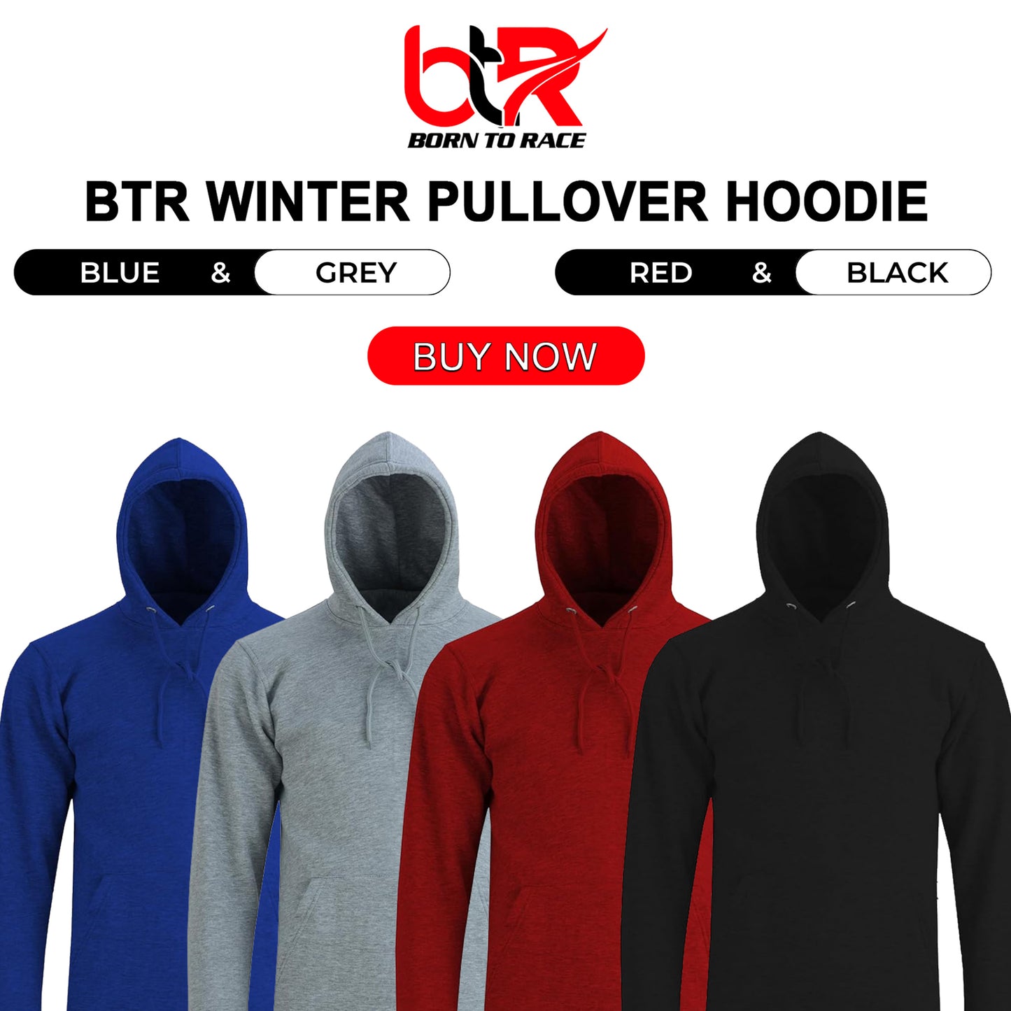 Men's Winter Fleece Hoodie - Warm Zipper Sweatshirt, Long Sleeve Hooded Jacket with Pockets, Cozy Casual Pullover