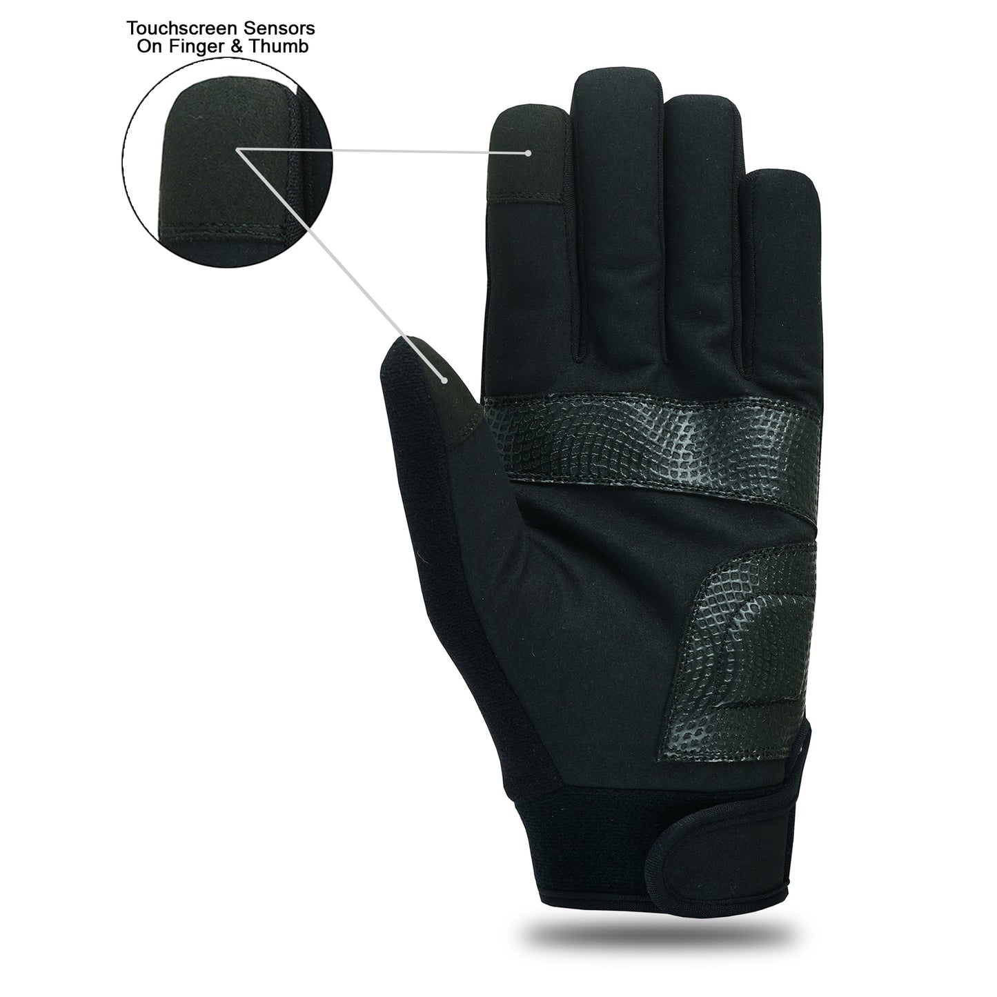 Mechanic Work Safety Gloves With Elastic Cuffs For Secure Fit Touch Screen