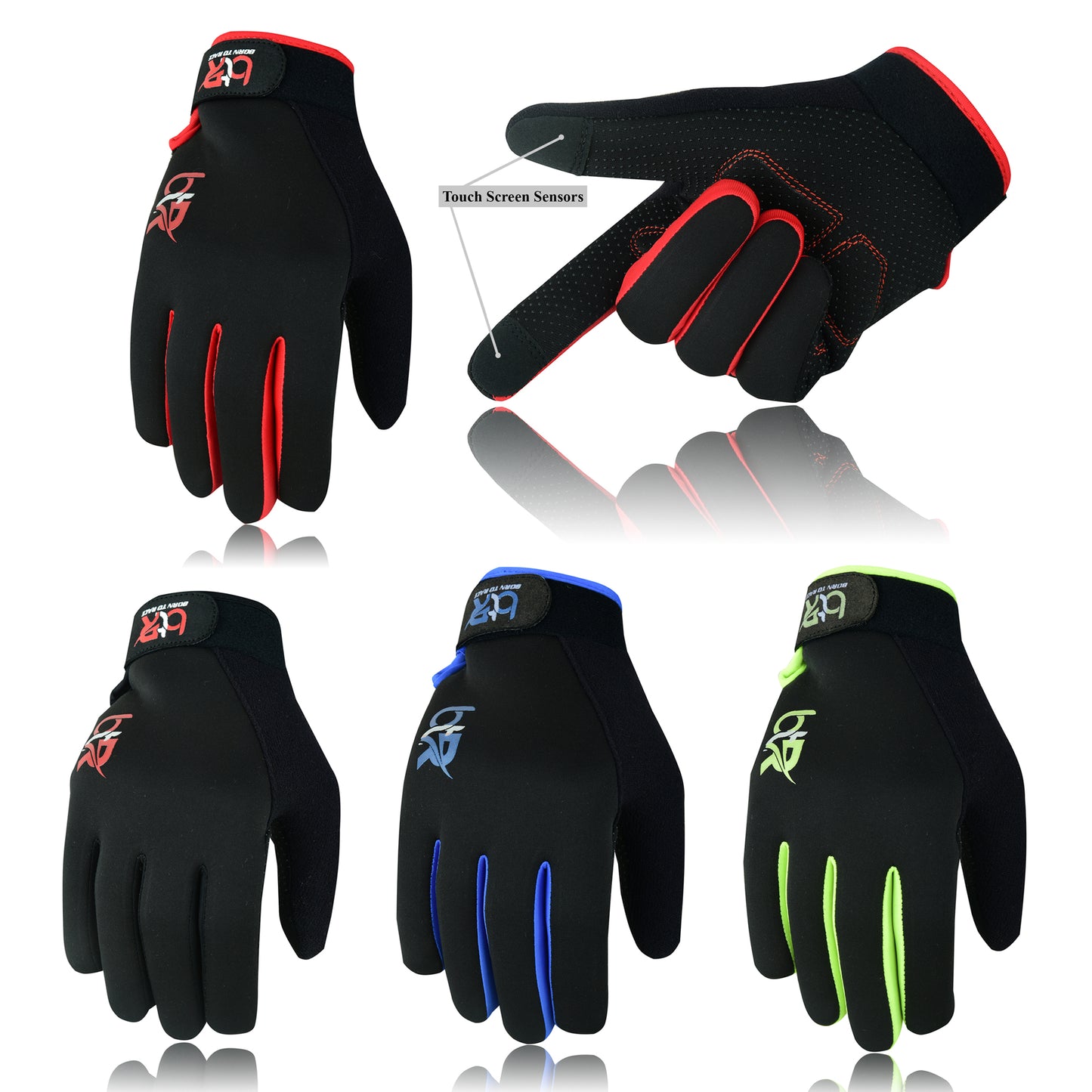 Cycling Gloves for Men and Women - Touchscreen Full Finger Gloves, Anti-Slip Padded MTB, Road Bike, and Outdoor Sports Gloves with Softshell Back and Breathable Design