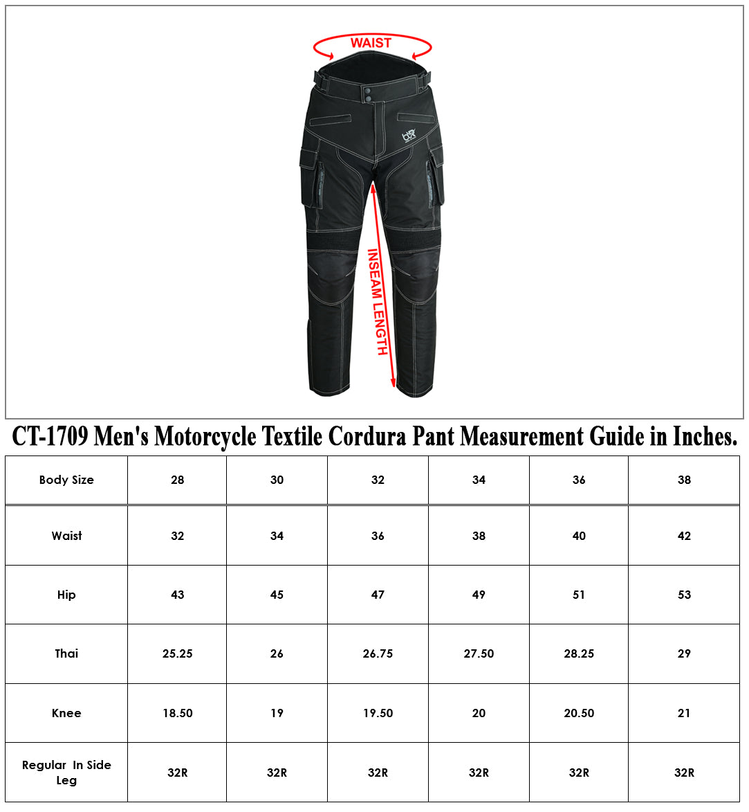 Mens Motorcycle Waterproof Textile Cordura Trouser Black