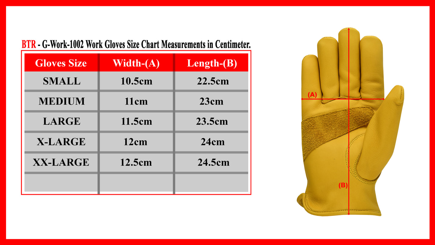 Work Gloves Cowhide Leather, Construction,Hand Tools, Driving,Forest Gardening Heavy Duty Work Safety Gloves