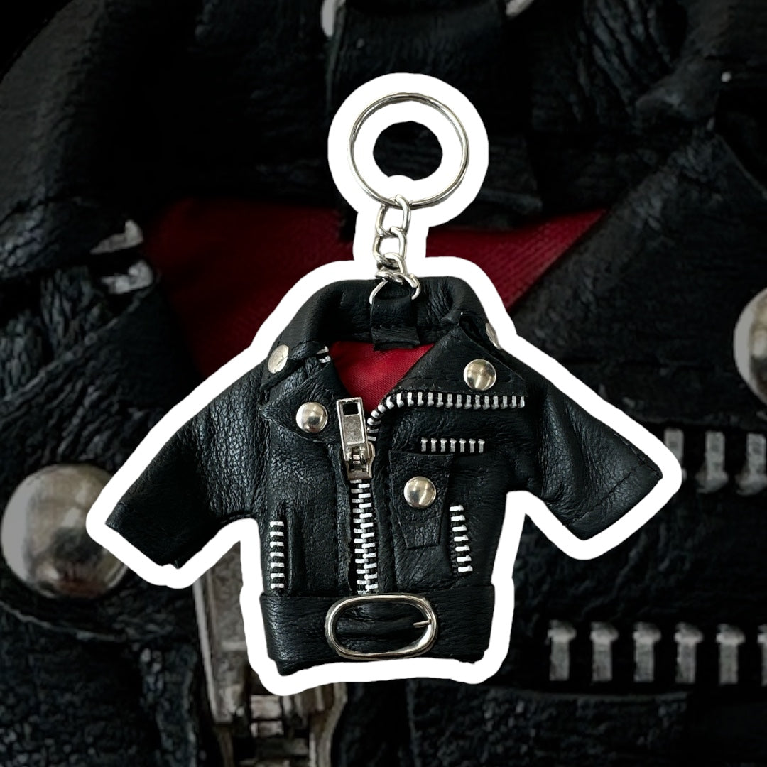 Leather Jacket Keychain with Lining | Cool Keychain Gift for Bikers & Fashion Lovers | Stylish Key Holder for Men, Women, Car, Bags | Unique Leather Accessory