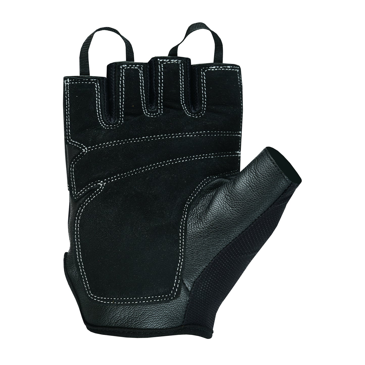 Weight Lifting Gloves Cowhide Leather Half Finger Light Weight Workout Biking Fingerless Gloves Black