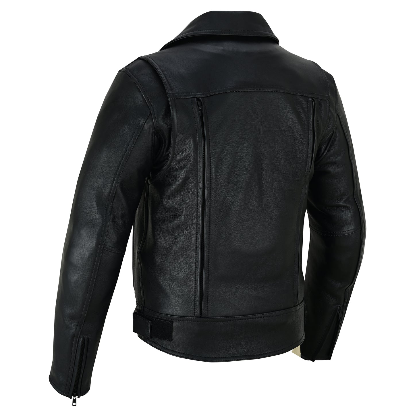 Overlord – Men’s CE-Approved Motorcycle Leather Jacket – Full Grain Cowhide, Removable Armor, Concealed Carry Pockets, Classic Biker Style with Thermal Liner Jacket Black