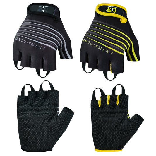 Cycling Gloves Padded Half Finger Dot Polyester Fabric Palm Light Weight Fingerless Gloves