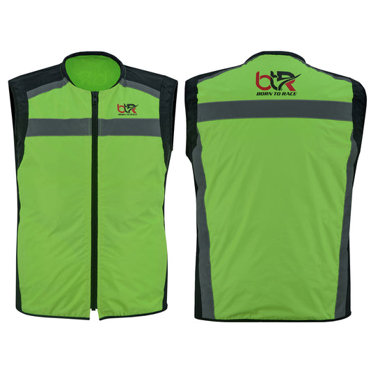 High Visibility Safety Sleeveless Vest Cool Mesh Back Panel - Hi Viz