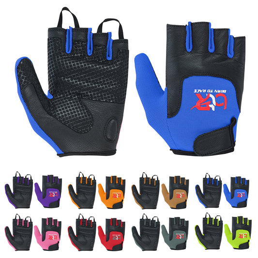 Kids Wheelchair and Cycling Gloves – Fingerless Leather Palm Gloves for Boys and Girls – Durable Long Thumb Design for Mobility, Wheelchair, and Bike Riding