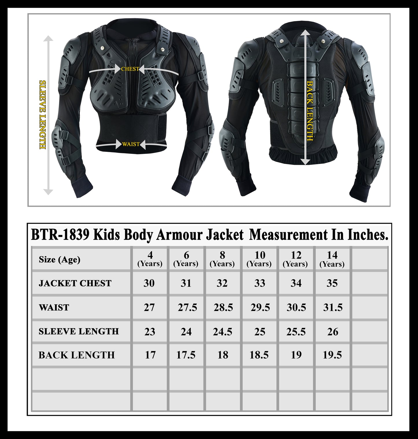 Kids Children Boys Girls Motorcycle Body Armour Jacket Dirt Bike Back Spine Chest CE Approved Protection Jackets