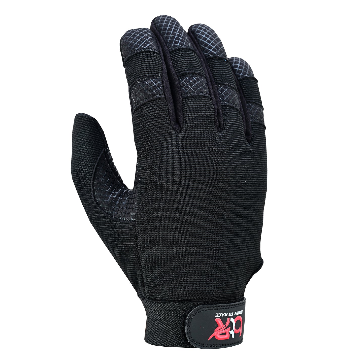 Mechanic Work Safety Touch Screen Gloves With Elastic Cuffs For Secure Fit Grippy Palm Black