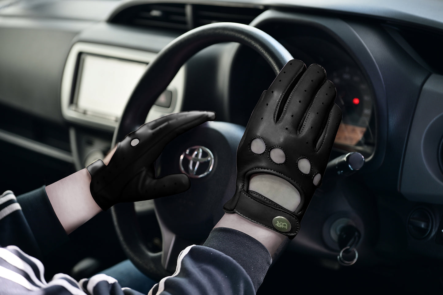Women Ladies Leather Driving Full Finger Gloves