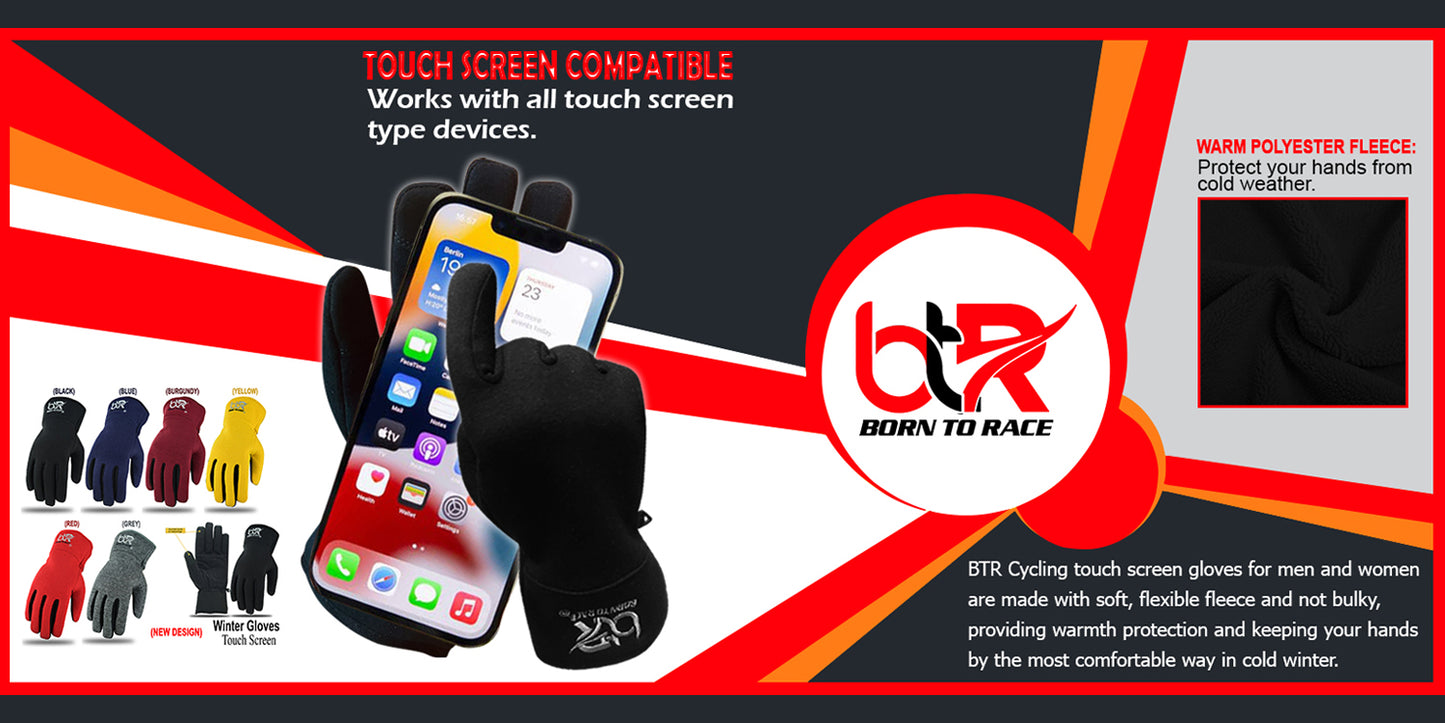 Winter Cycling Gloves for Men and Women | Waterproof Fleece Gloves with Touch Screen Technology | Ideal for Running, Driving, Hiking, and Outdoor Sports | Warm Full-Finger Gloves with Non-Slip Grip
