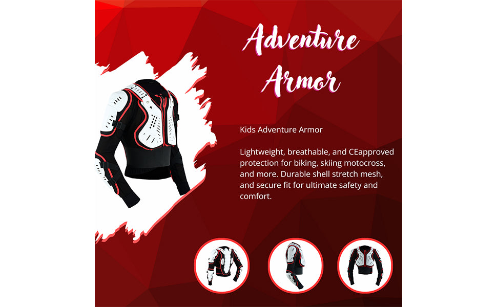 Kids Children Boys Girls Motorcycle Body Armour Jacket Dirt Bike Back Spine Chest CE Approved Protection Jackets