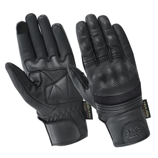 Motorcycle Gloves Touch Screen - Perforated Cowhide Leather with Knuckle Protection for Motocross, Riding, and Outdoor Sports
