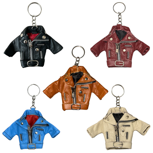 Leather Jacket Keychain with Lining | Cool Keychain Gift for Bikers & Fashion Lovers | Stylish Key Holder for Men, Women, Car, Bags | Unique Leather Accessory