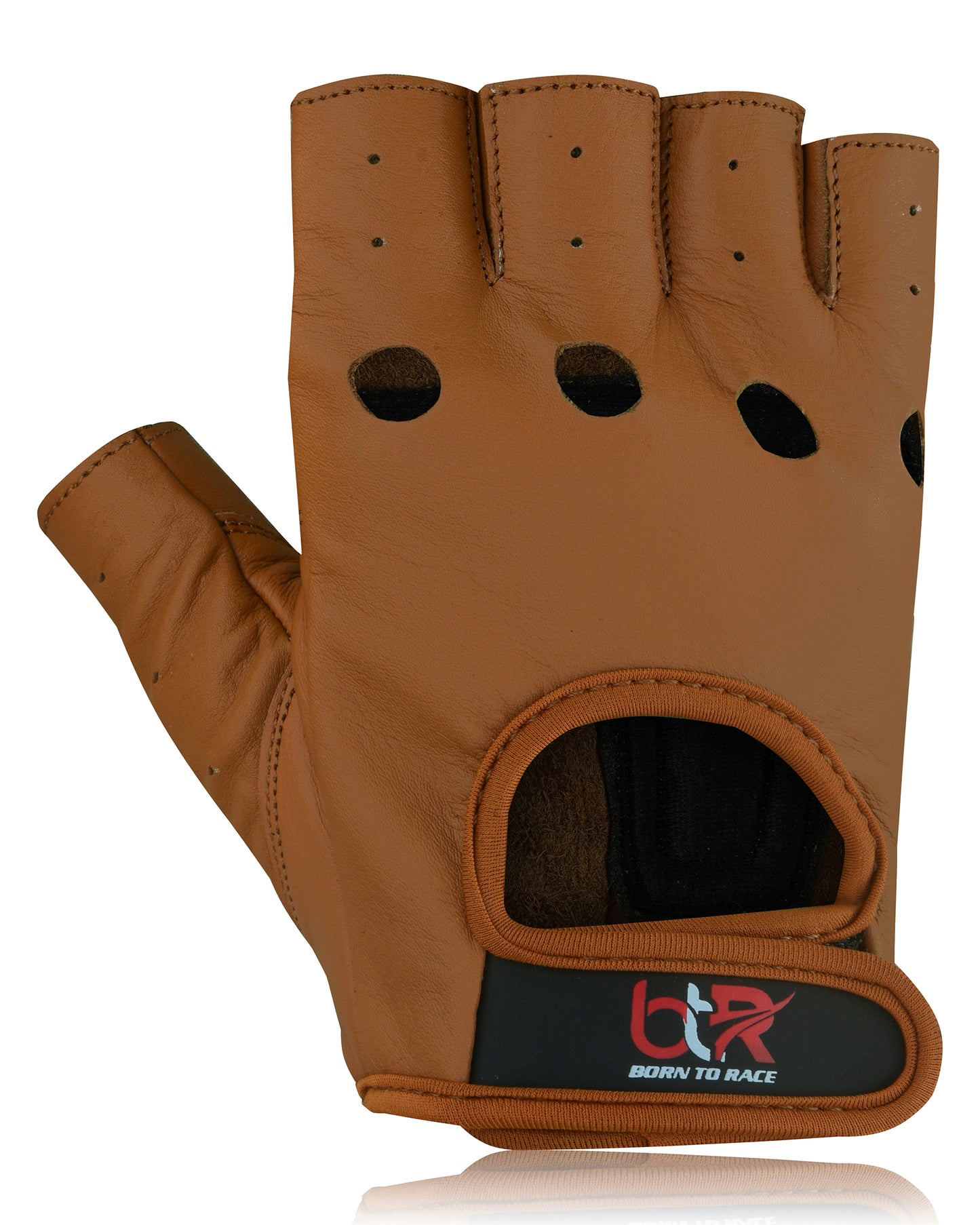 Men’s Leather Driving Half Finger Gloves