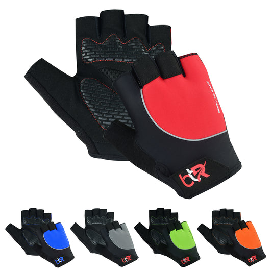 Cycling Gel Padded Silicon Printing Fingerless Gloves