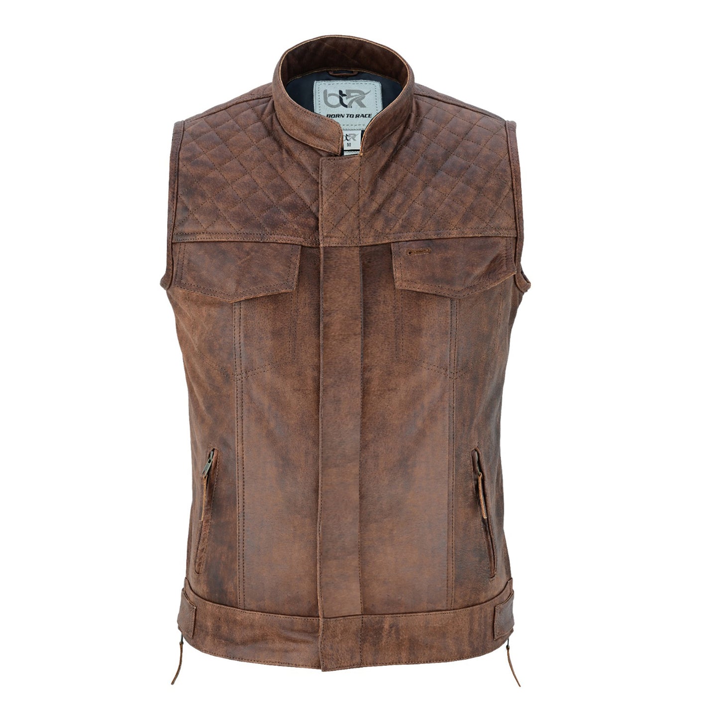 Men’s Motorcycle Premium Quality Leather Sleeveless Vest
