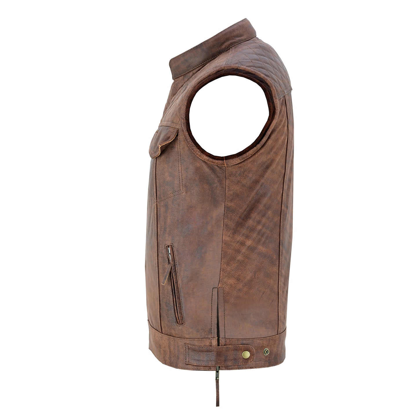 Men’s Motorcycle Premium Quality Leather Sleeveless Vest