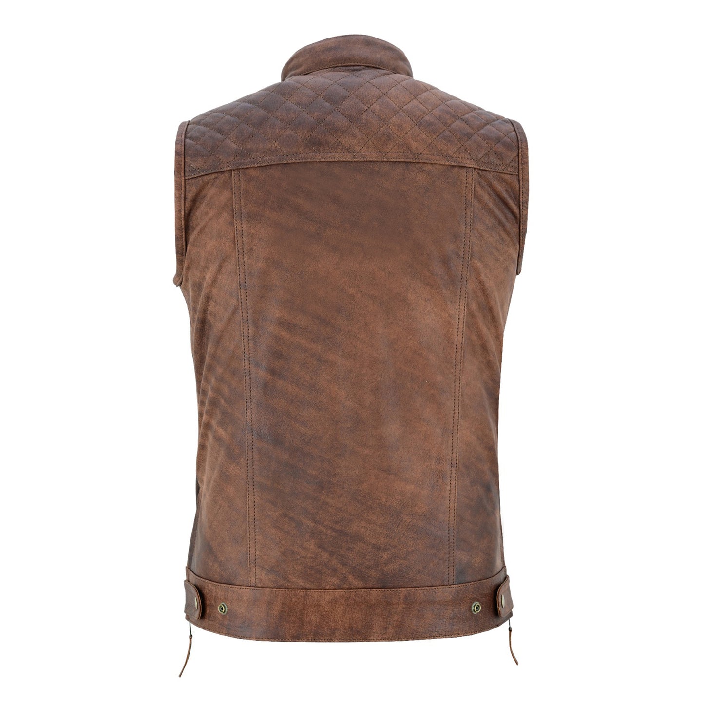 Men’s Motorcycle Premium Quality Leather Sleeveless Vest