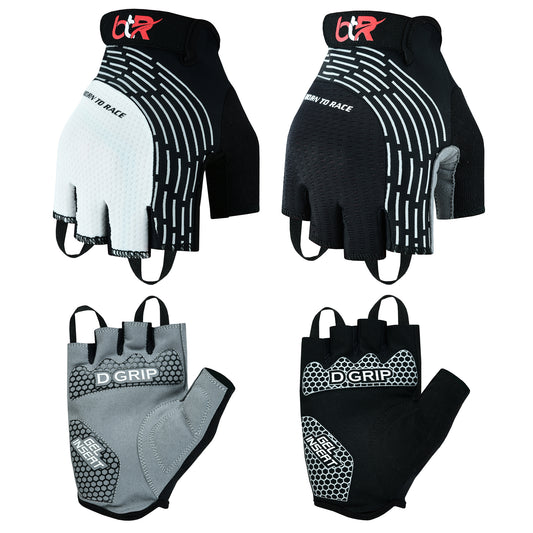 Cycling Gel Padded Gloves Fingerless Silicon Printing Light Weight Half Finger Gloves