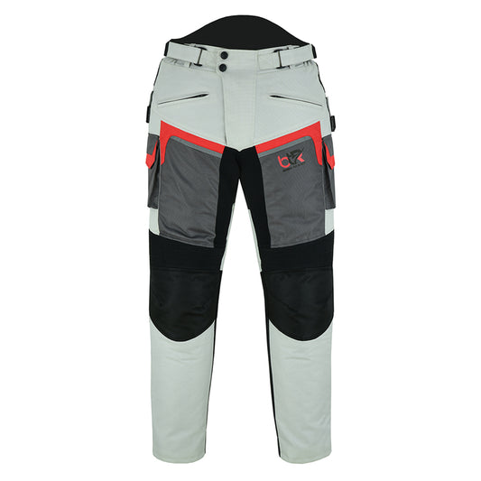 Men’s Motorcycle Waterproof Textile Cordura Trousers CE Approved Protection Riding Motorbike Trouser Pants Black/Grey
