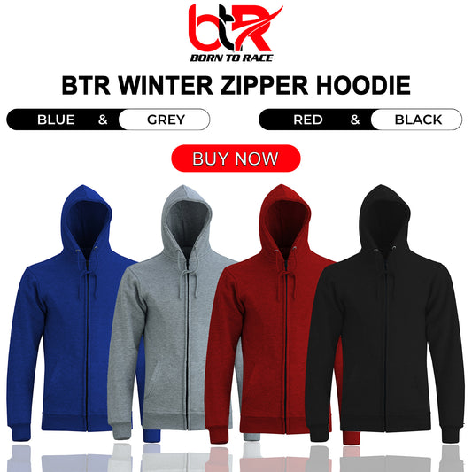 Men's Winter Fleece Hoodie - Warm Zipper Sweatshirt, Long Sleeve Hooded Jacket with Pockets, Cozy Casual Zipper
