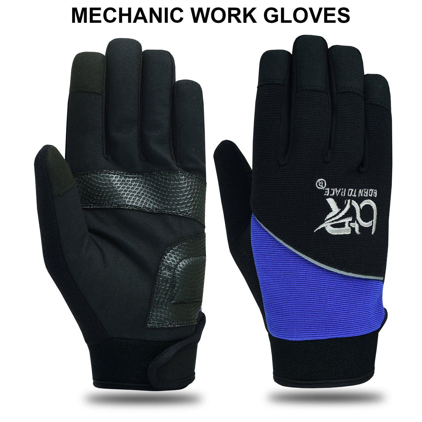 Mechanic Work Safety Gloves With Elastic Cuffs For Secure Fit Touch Screen